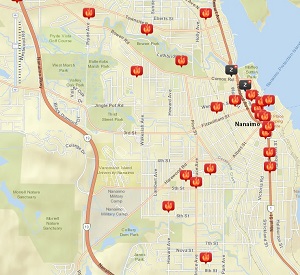 Carte montrant où des feux ont été allumés au cours des derniers mois